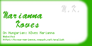 marianna koves business card